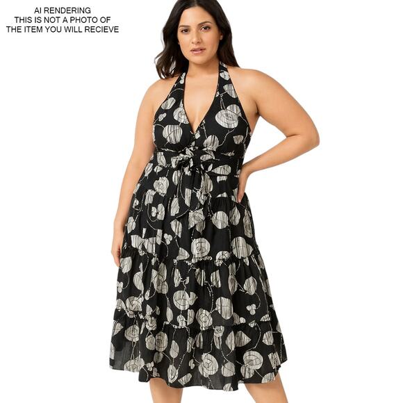 Kay Unger Dress Silk Halter Floral Cocktail Designer Evening Luxury Black 12 - Picture 4 of 4